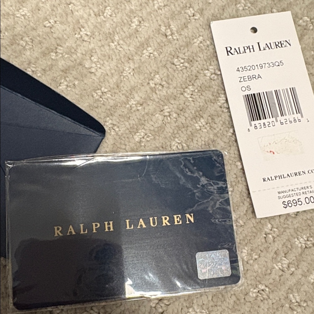 Ralph Lauren Leather-Accent Zebra Print Tote Bag - Black & Cream - Picture 11 of 11